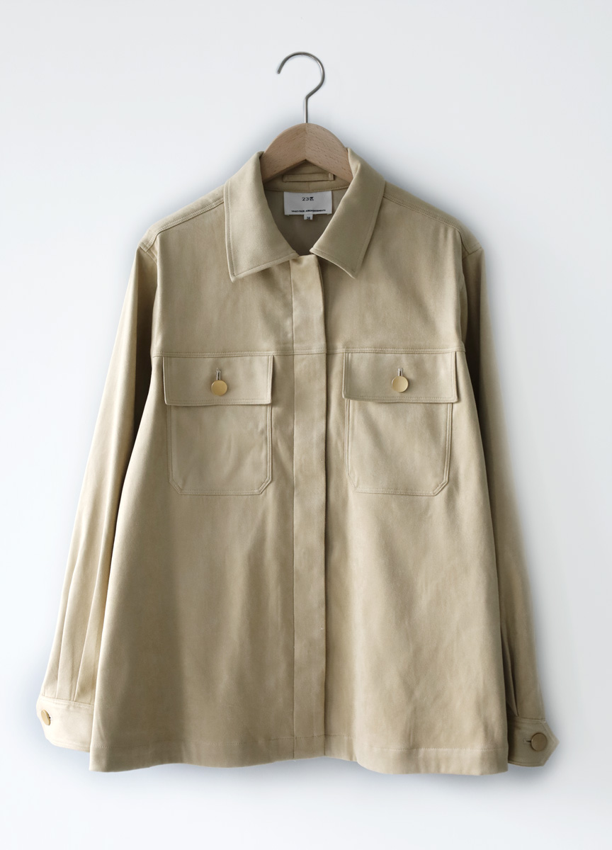 麂皮襯衫款外套